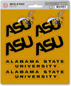 Alabama State University Hornets 6-Piece Decal Sticker Set, 5x6 Inch Sheet, Gift for football fans for any hard surfaces around home, automotive, personal items