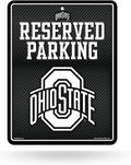 Ohio State University Buckeyes Metal Parking Novelty Wall Sign 8.5 x 11 Inch Carbon Fiber Design