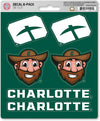 University of North Carolina UNC Charlotte 49ers 6-Piece Decal Sticker Set, 5x6 Inch Sheet, Gift for football fans for any hard surfaces around home, automotive, personal items
