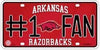Arkansas Razorbacks 360101#1 Fan Metal License Plate Tag University of