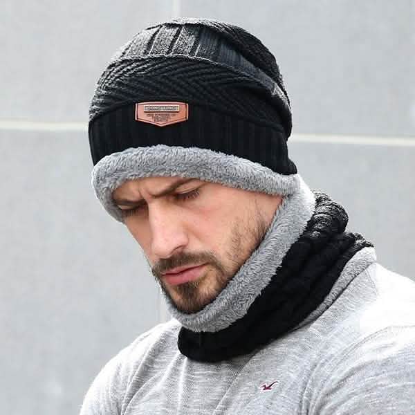 Men And Women Knitted Winter Scarf & Hat Fleece Lined Bonnet Beanies by DailySale