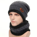 Men And Women Knitted Winter Scarf & Hat Fleece Lined Bonnet Beanies by DailySale