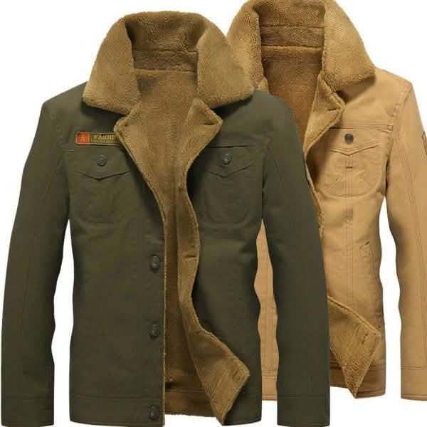Men Fur Collar Army Tactical Jacket by DailySale