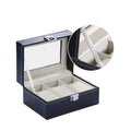 Mens Black Leather Display Glass Top Jewelry Case Organizer by DailySale