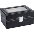 Mens Black Leather Display Glass Top Jewelry Case Organizer by DailySale