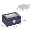 Mens Black Leather Display Glass Top Jewelry Case Organizer by DailySale