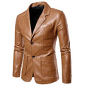 Men's Blazer Faux Leather Jacket by DailySale
