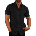 Mens Button Down Short Sleeve Linen Shirts by DailySale