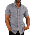 Mens Button Down Short Sleeve Linen Shirts by DailySale
