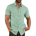 Mens Button Down Short Sleeve Linen Shirts by DailySale