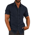Mens Button Down Short Sleeve Linen Shirts by DailySale
