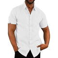 Mens Button Down Short Sleeve Linen Shirts by DailySale