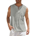 Men's Cotton Linen Tank Top Shirts Casual Sleeveless Lace Up Beach Hippie Tops Bohemian Renaissance Pirate Tunic by DailySale