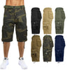 Men's Distressed Vintage Belted Cargo Utility Shorts