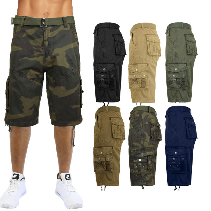 Men's Distressed Vintage Belted Cargo Utility Shorts by DailySale