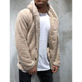 Men's Fuzzy Sherpa Hooded Solid Coat by DailySale