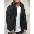 Men's Fuzzy Sherpa Hooded Solid Coat by DailySale