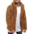 Men's Fuzzy Sherpa Hooded Solid Coat by DailySale