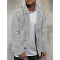Men's Fuzzy Sherpa Hooded Solid Coat by DailySale