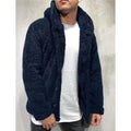 Men's Fuzzy Sherpa Hooded Solid Coat by DailySale