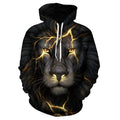 Men's Plus Size 3D Lion Animal Print Hoodie Sweatshirt by DailySale