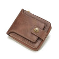 Men's PU Leather Solid Color Business Wallet, Card Holder With Zipper & Button by DailySale