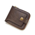 Men's PU Leather Solid Color Business Wallet, Card Holder With Zipper & Button by DailySale