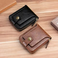 Men's PU Leather Solid Color Business Wallet, Card Holder With Zipper & Button by DailySale