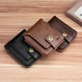 Men's PU Leather Solid Color Business Wallet, Card Holder With Zipper & Button by DailySale