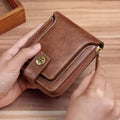 Men's PU Leather Solid Color Business Wallet, Card Holder With Zipper & Button by DailySale