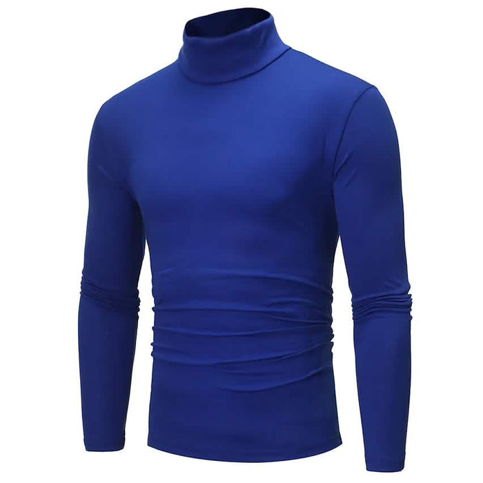 Men's Pure Color T-Shirt Thermal Mock Turtleneck Long Sleeve Tops by DailySale