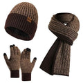Men's Scarf and Beanie Hat Themal Gloves Set by DailySale