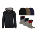 Men's Sherpa Hoodie, Fleece Lined Hat and Thermal Socks Gift Set by DailySale