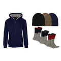 Men's Sherpa Hoodie, Fleece Lined Hat and Thermal Socks Gift Set by DailySale