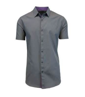 Men's Short-Sleeve Slim-Fit Shirt with Contrast Trim - Assorted Sizes by DailySale