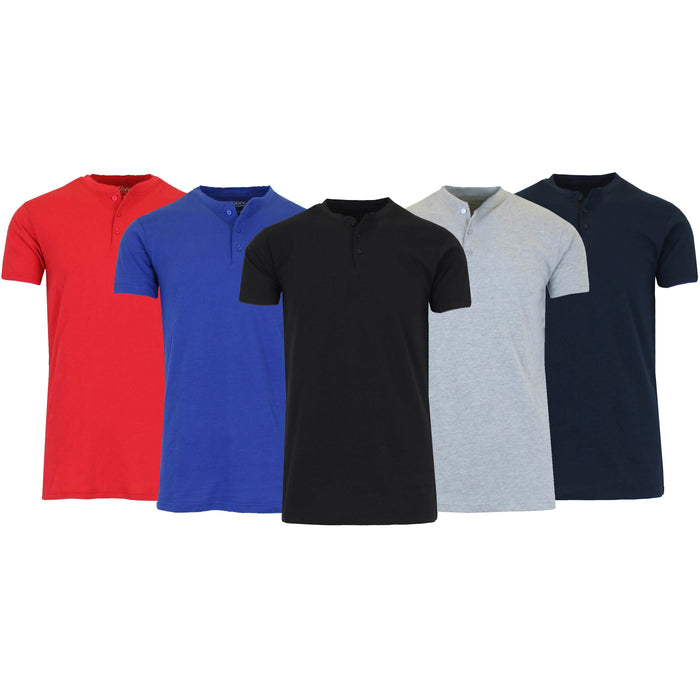 Men's Slim Fitting Short Sleeve Henley Slub Tee by DailySale