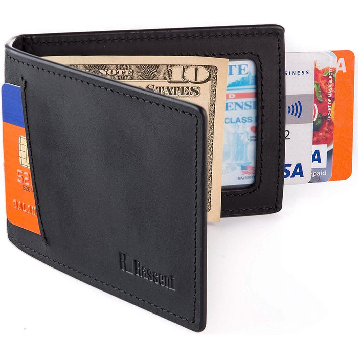 Men's Slim Leather Wallet with Money Clip Bifold Minimalist RFID Blocking Card by DailySale