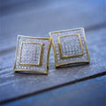 Men's Solid 14k Gold Large Square Lab Diamond Screw Back Earrings by DailySale