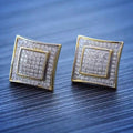 Men's Solid 14k Gold Large Square Lab Diamond Screw Back Earrings by DailySale