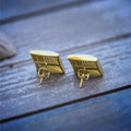 Men's Solid 14k Gold Large Square Lab Diamond Screw Back Earrings by DailySale