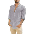 Mens Summer Casual Long Sleeve Cotton Linen T-Shirt by DailySale