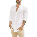 Mens Summer Casual Long Sleeve Cotton Linen T-Shirt by DailySale
