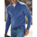Men's Sweater Jumper Pullover Ribbed Knit Cropped Zipper Knitted Solid Color by DailySale