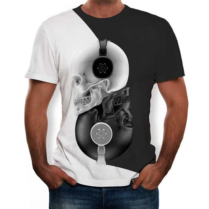 Men's T shirt Graphic 3D Skull Print Short Sleeve Casual Tops by DailySale