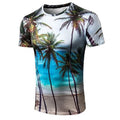 Men's T shirt Graphic Scenery Print Short Sleeve Daily Tops Blue by DailySale