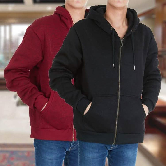 Men's Thick Sherpa Lined Full Zip Hoodie Jackets by DailySale