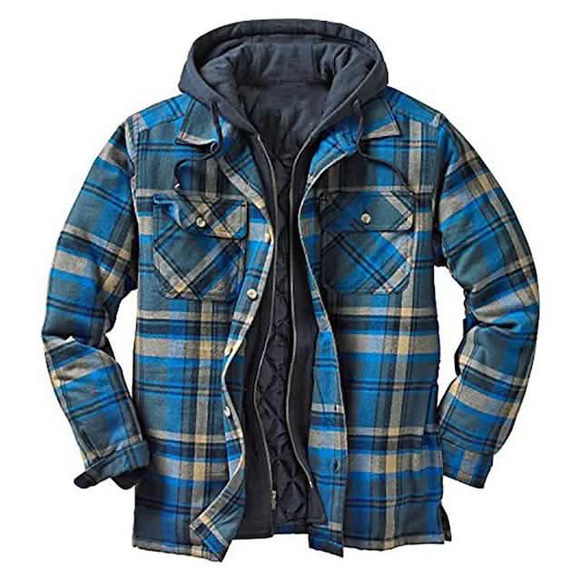 Men's Winter Parka Jacket Cotton Hooded Shirt Jacket by DailySale