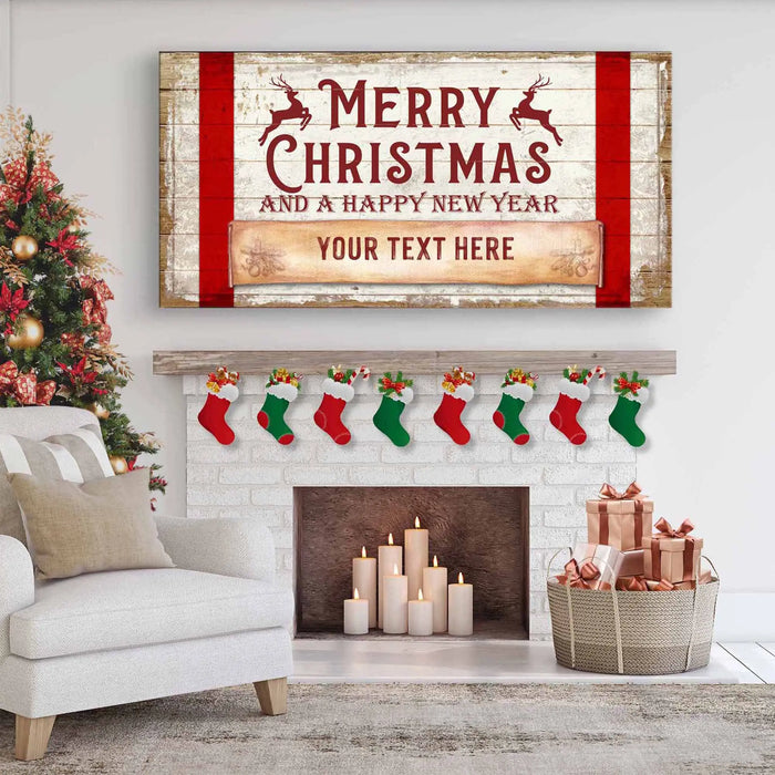 Merry Christmas And A Happy New Year Sign by Tailored Canvases