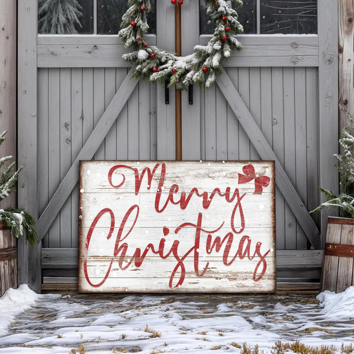 Merry Christmas Sign X by Tailored Canvases