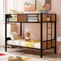 Metal Bunk Bed with Safety Railing Ladder by DailySale